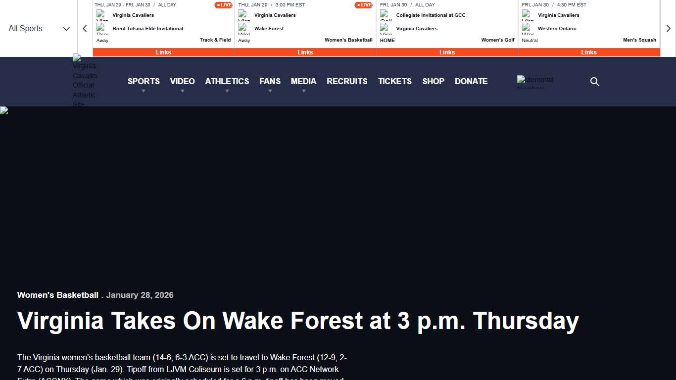 Home Page - Virginia Cavaliers Official Athletic Site